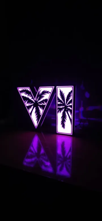 Accesorio de iluminación decorativa: GTA 6‑Style Lightbox – Rockstar Games Inspired — vista de referencia 3