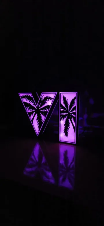 Accesorio de iluminación decorativa: GTA 6‑Style Lightbox – Rockstar Games Inspired — vista de referencia 5