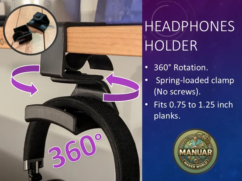 Headphones Holder (Rotative)