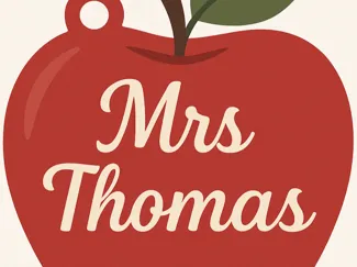 Apple Themed Teacher's Keychain