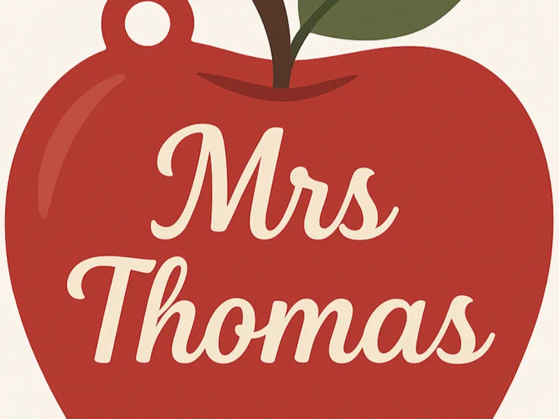 Apple Themed Teacher's Keychain
