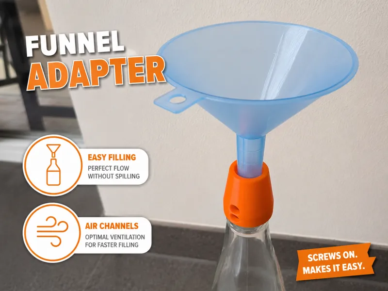 Bottle Funnel Adapter with Vent Channels