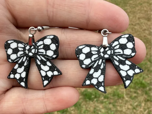 Soccer Bow Earrings