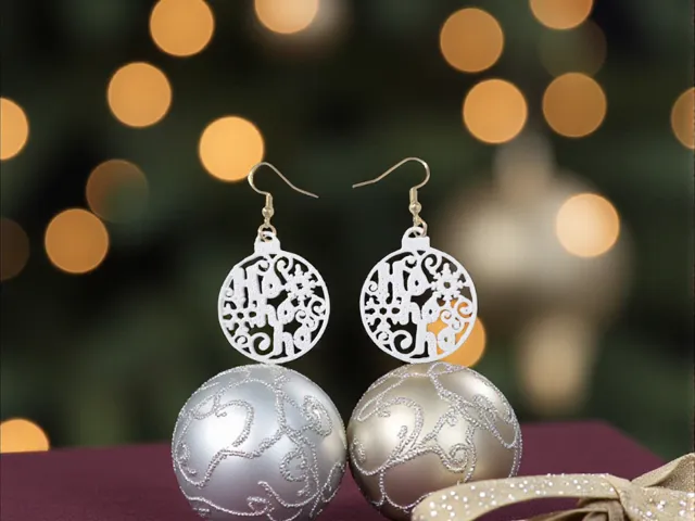 Ho Ho Ho Christmas ball earrings