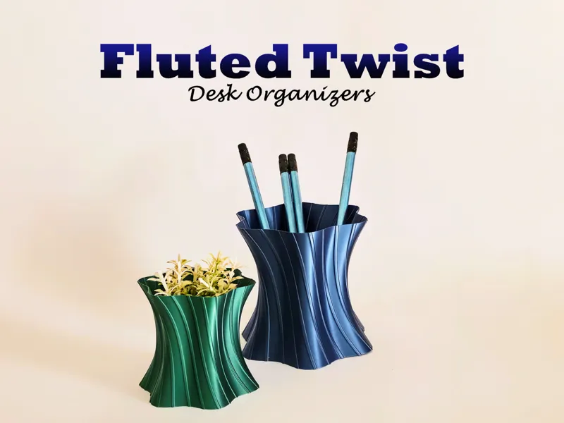 Fluted Twist Pencil Holders - Desk Organizers