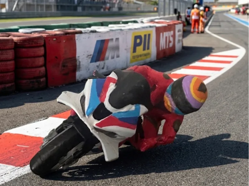 BMW M1000RR Racing Rider - Extreme Lean Angle 