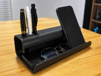 Minimalist desk pen holder
