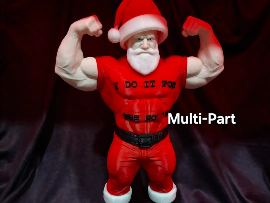 Cheeky Buff Santa Multi-Part Figure (260mm) - Free 3D Print Model ...