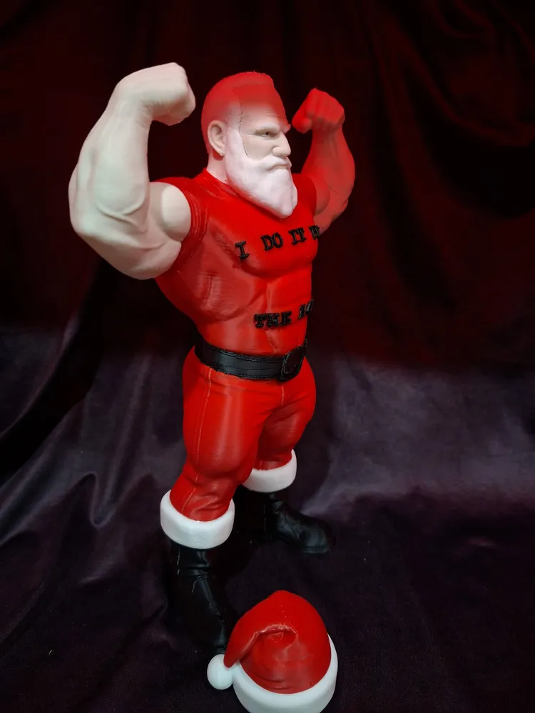 Funny Buff Santa 260mm - Multi-Part Holiday Figure - Free 3D Print ...