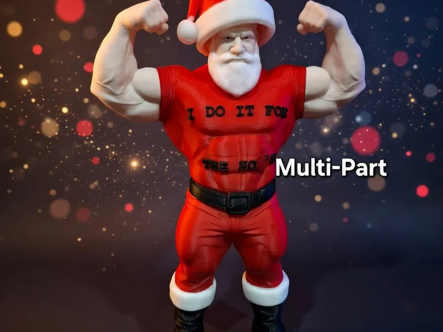 Funny Buff Santa 260mm - Multi-Part Holiday Figure - Free 3D Print ...