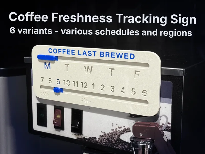 Coffee Freshness Tracking Sign - 6 Variants