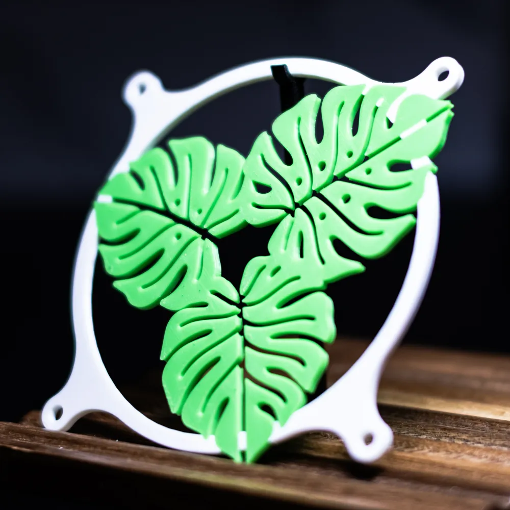 Monstera Fan Monstera Leaf Fan Cover 80mm 92mm 120mm 140mm - Free 3D Print Model ...