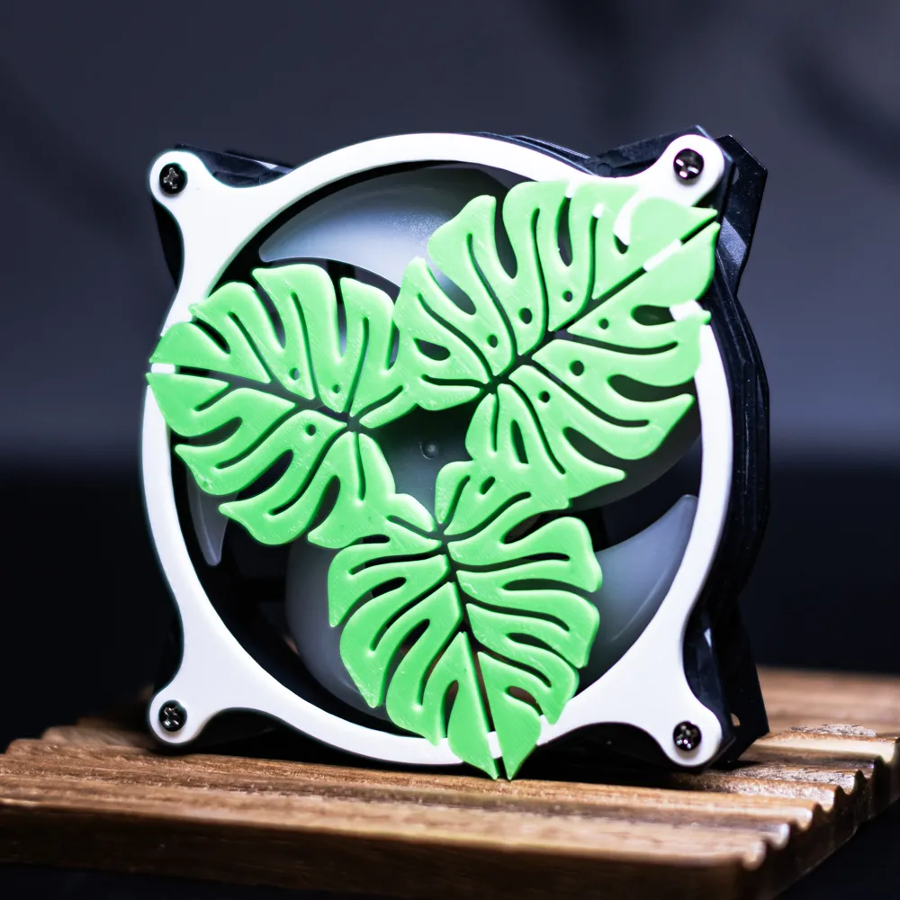 Monstera Fan Monstera Leaf Fan Cover 80mm 92mm 120mm 140mm - Free 3D Print Model ...