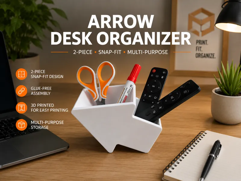 Arrow Desk Organizer -  Desk Caddy - no support