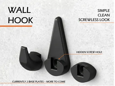 Wall Hook - Invisible Mounting, Two Variants
