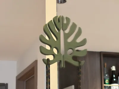 Creative Mirrored Monstera Hook/Toothbrush Holder