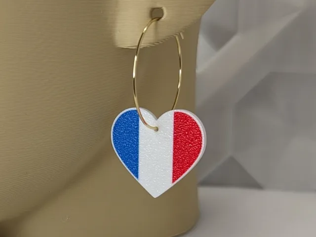 France Heart Flag Earring - World Championship