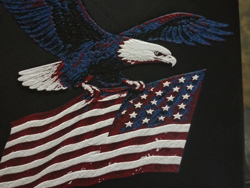 us flag with eagle hue forge