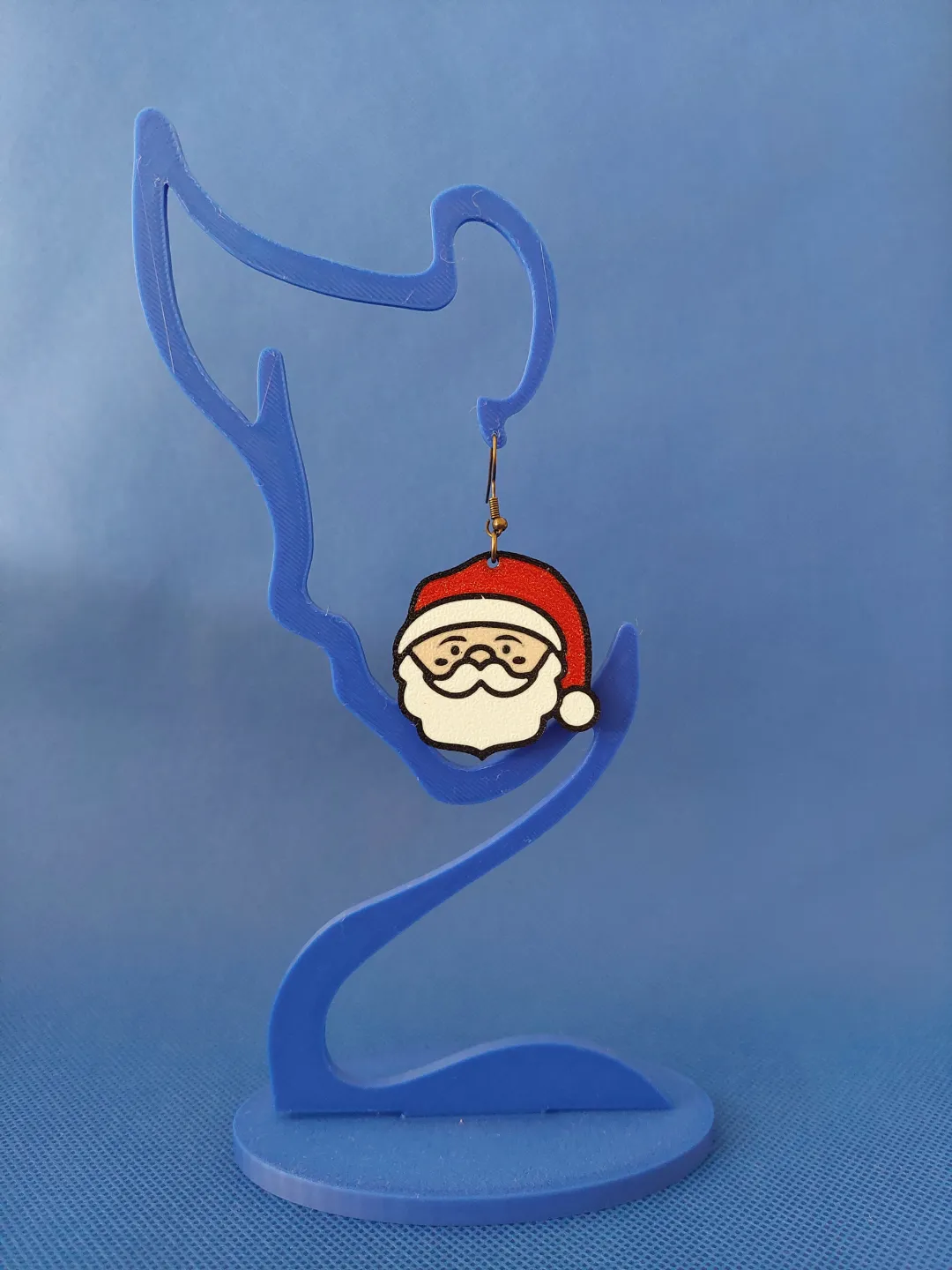 Multicolor Christmas Santa Earrings view 2
