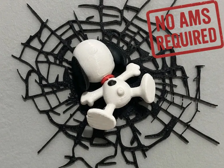 Soporte: Snoopy Cracking Through the Wal. Referencia del modelo original.