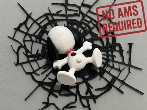 Soporte: Snoopy Cracking Through the Wal — referencia de MakerWorld
