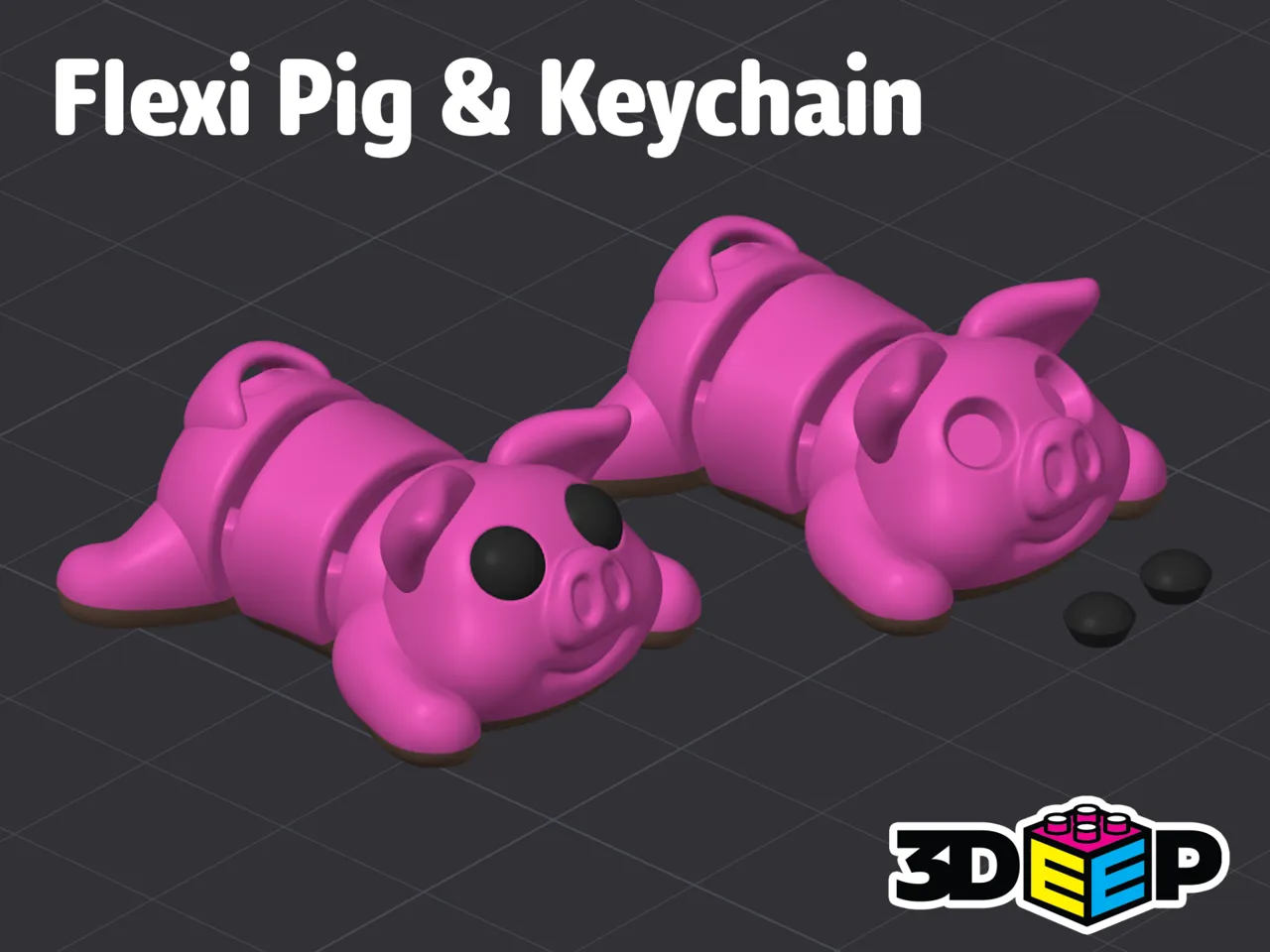 Flexi Pig & Keychain - NO Supports view 2