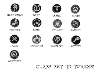 Dnd Class tokens, perfect for a quick dnd setup
