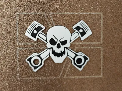 Tuning skull and pistons keychain NO AMS