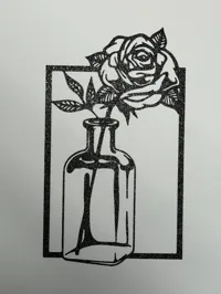 Décoration murale silhouette rose en bocal — photo 3