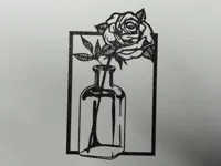 Décoration murale silhouette rose en bocal — photo 1