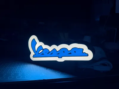 Vespa retro graffiti LOGO light box V1