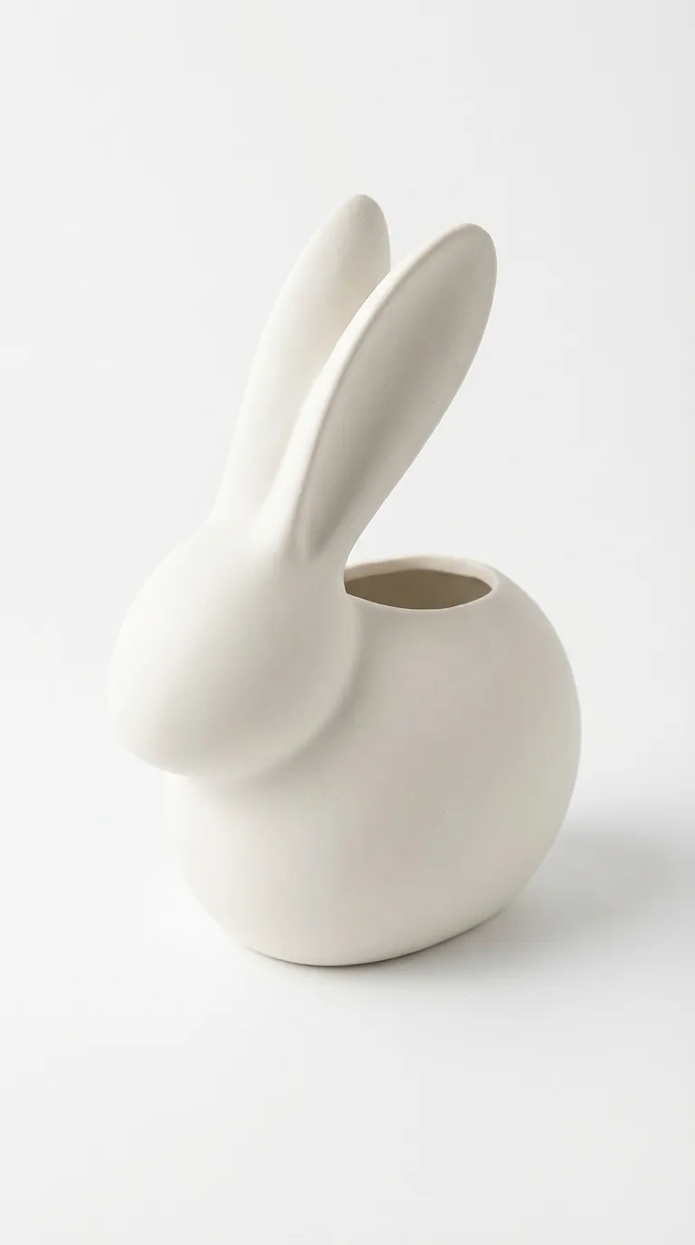 Minimal Bunny Vase | Modern Easter Rabbit Decor view 3