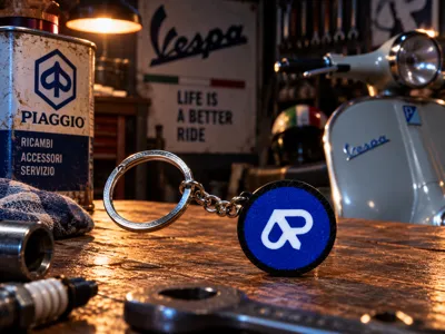 Basic Logo Design Process Piaggio Keychain – Original Round Logo - Free 3D Print Model - MakerWorld