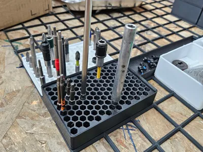 Long Hex Bit Holder  (136 bits) Gridfinity 3x2