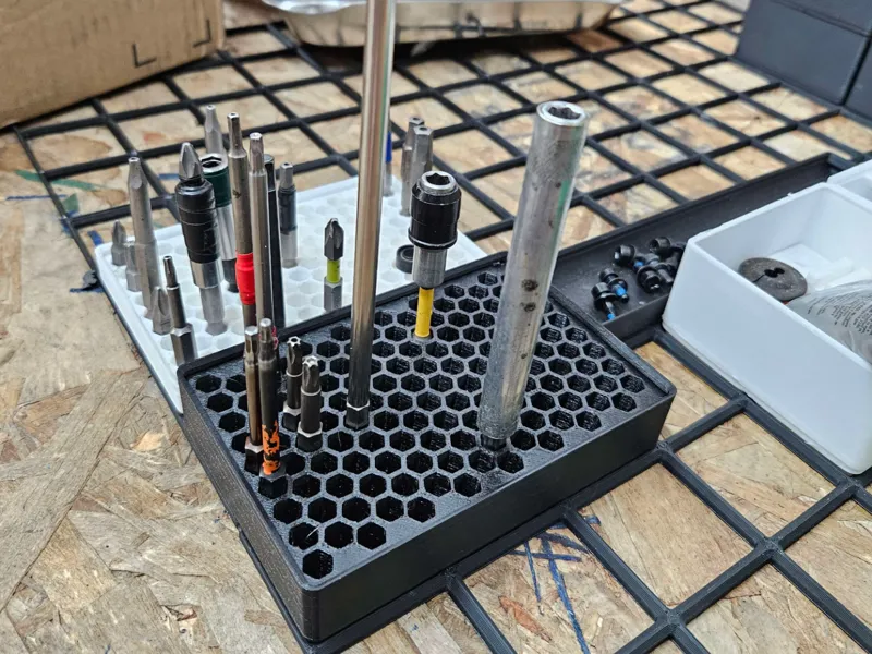Long Hex Bit Holder  (136 bits) Gridfinity 3x2
