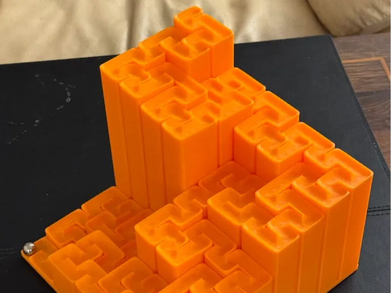 Hilbert Curve Marble Run (Level 4 Fractal)