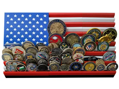USA Flag Challenge Coin Stand