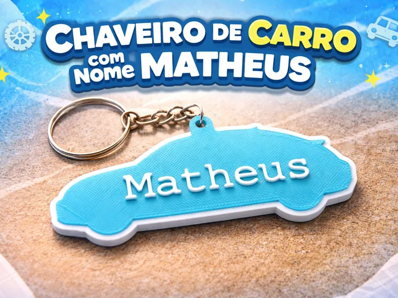 Chaveiro de carro com nome Matheus