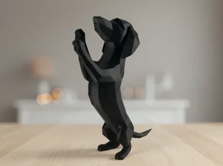 Low Poly Standing Dachshund