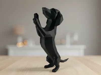 Low Poly Standing Dachshund