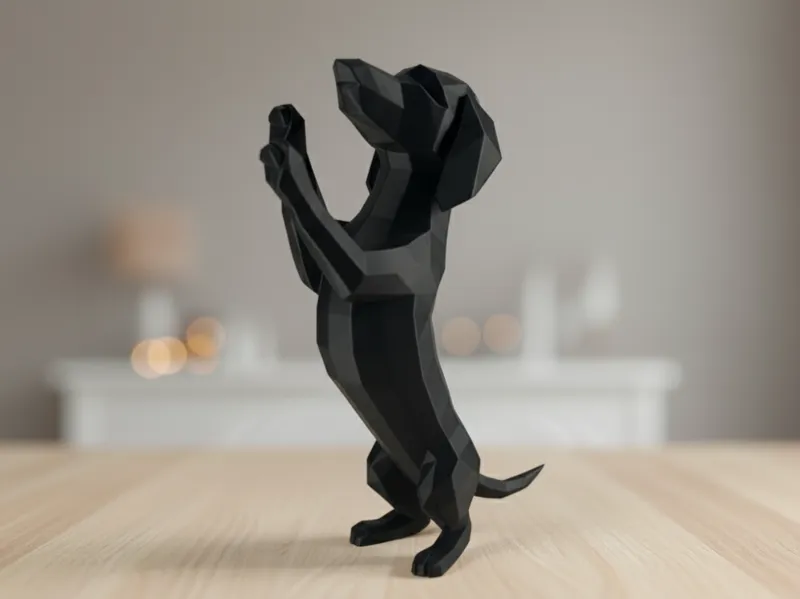 Low Poly Standing Dachshund