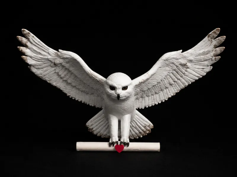 Flying hedwig with a scroll