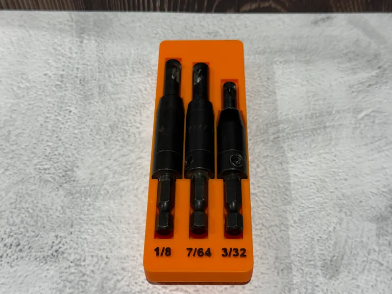 Gridfinity Centering Hole Drill Bit Holder