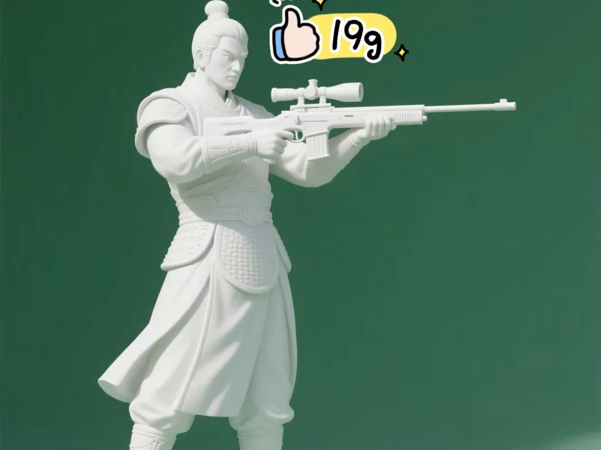 Ancient Figure Sniper Rifle Creative Ornament - Free 3D Print Model ...