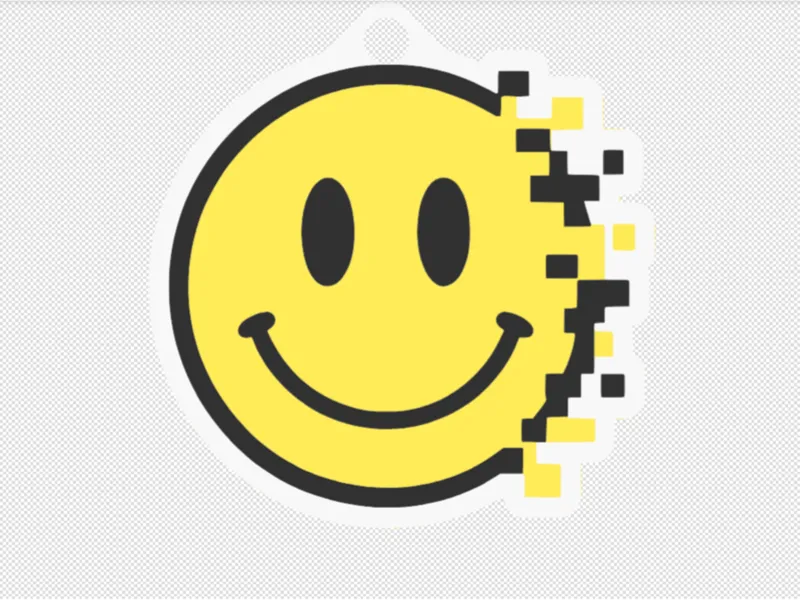 Glitched Smiley Sticker