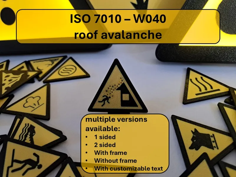 Warning - Roof avalanche - W040 ISO 7010