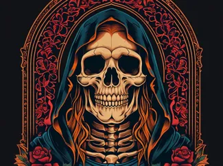 Santísima Muerte Elegante Art Nouveau