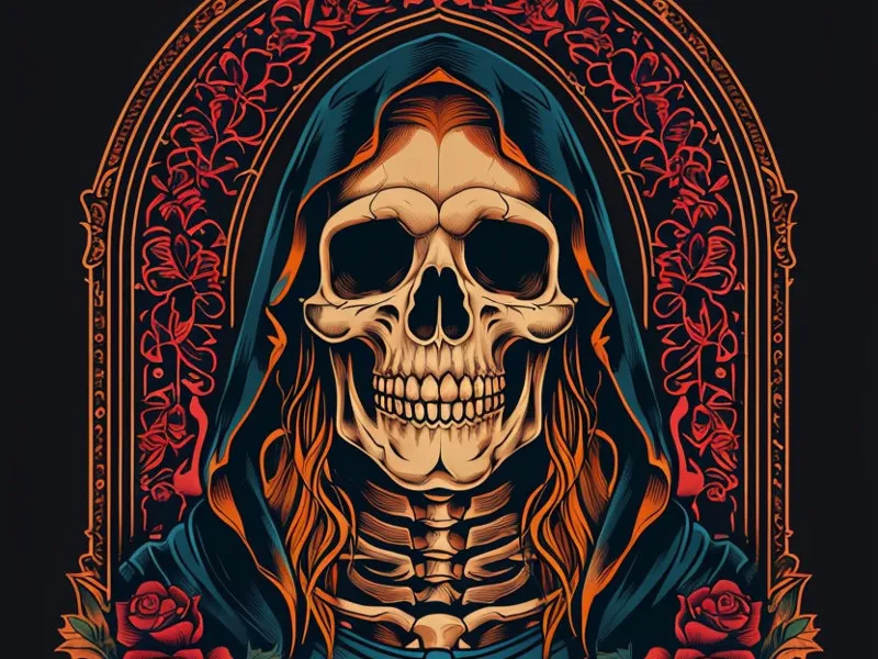Santísima Muerte Elegante Art Nouveau