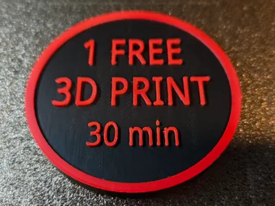 One Free 3D Print Token (30 minutes)