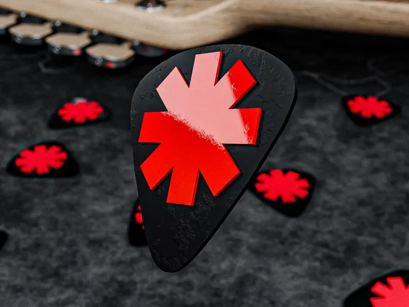 Red Hot Chilli Peppers Guitar pick 3D logo